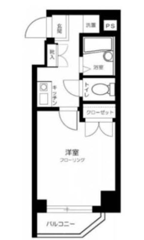 プレール荏原中延(1K/2階)の間取り写真