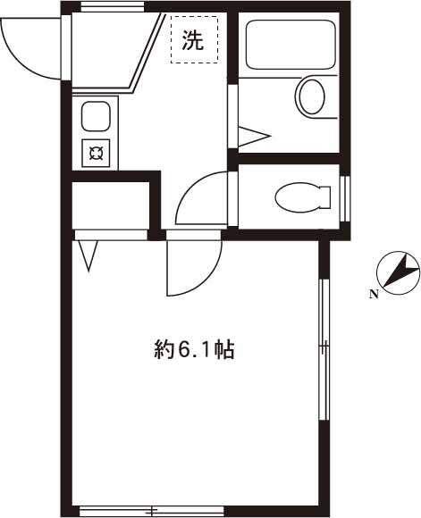 DRホームズ五反野II(1K/1階)の間取り写真