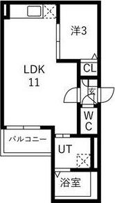 JACK SUNAKUCHIII(1LDK/3階)の間取り写真