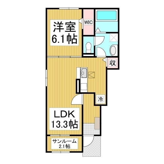 ルシエール(1LDK/1階)の間取り写真