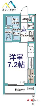 リブリ・サニープレイス元住吉II(1K/2階)の間取り写真