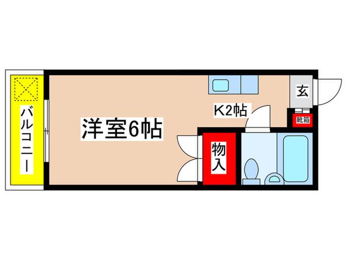 ドムス三輪(1K/2階)の間取り写真