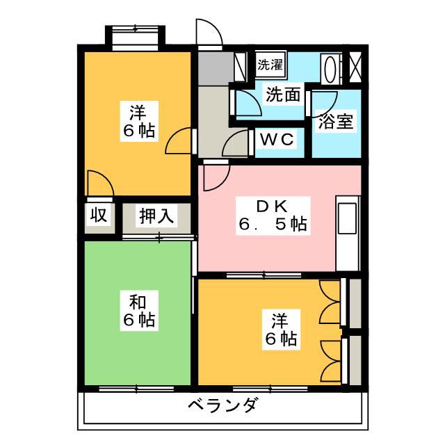 エトワール石田(3DK/1階)の間取り写真