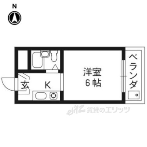 竹田ハイツ(1K/2階)の間取り写真