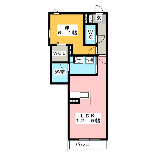 シャーメゾンステージ加納本町(1LDK/2階)の間取り写真