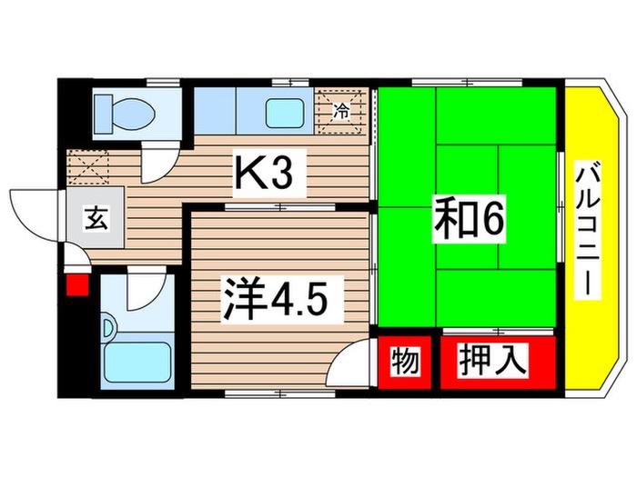 ルミテート小岩(2K/5階)の間取り写真