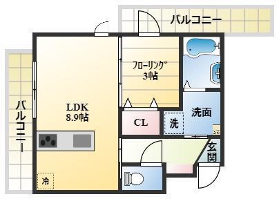 GRAN PASEO ノース (1LDK/1階)の間取り写真