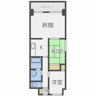マイン中島公園(2LDK/6階)の間取り写真