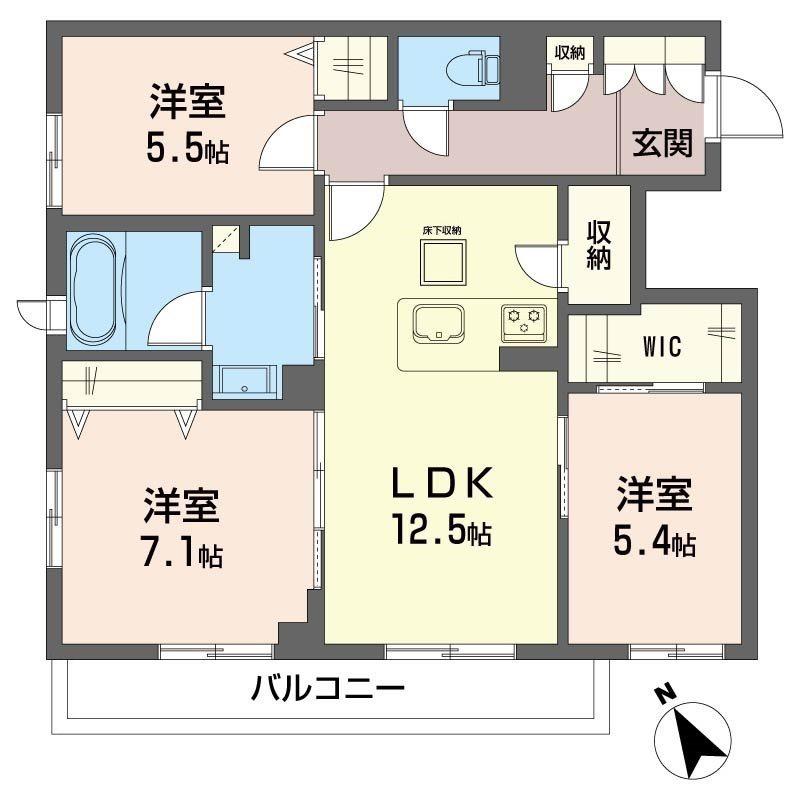 アリエッタ(3LDK/1階)の間取り写真