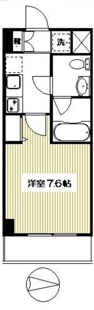 ヴィクトワール(1K/6階)の間取り写真