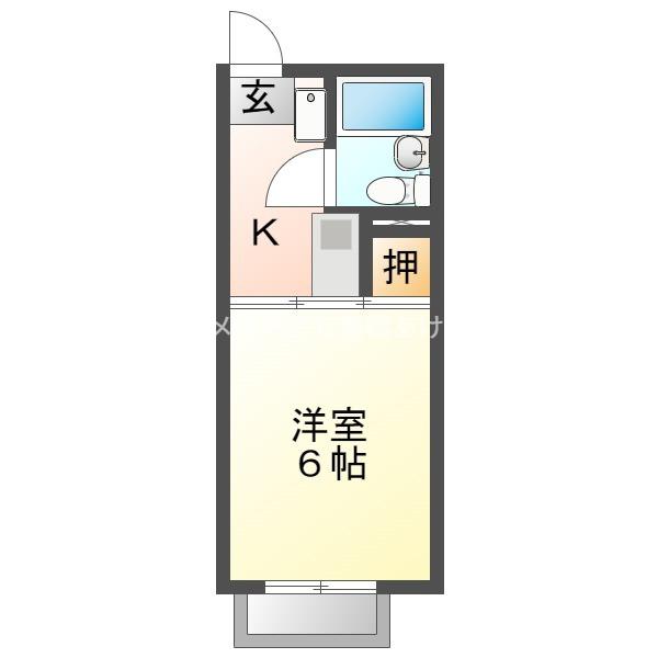 パル23(1K/1階)の間取り写真