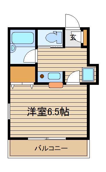 ヴェルデ(1K/1階)の間取り写真
