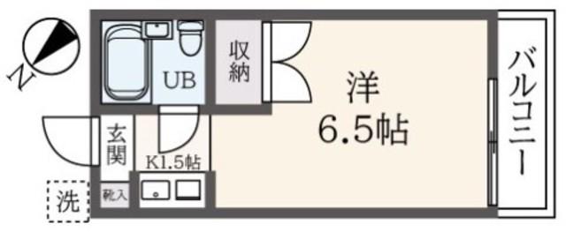 はっぴーはいむ緑ヶ丘(1K/1階)の間取り写真