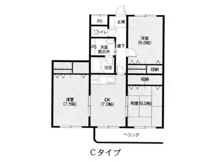 アコシスト・アルモニィ(3DK/3階)の間取り写真