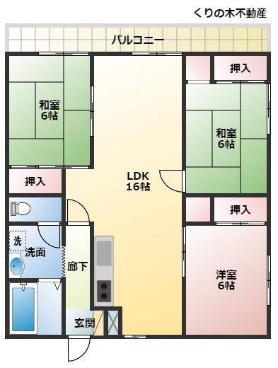 センチュリーハイツ(3LDK/5階)の間取り写真