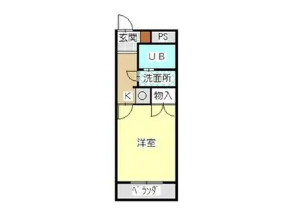 グリーンアベニュー山手(ワンルーム/4階)の間取り写真