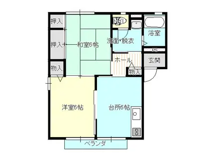 グレースプレジオ A(2DK/2階)の間取り写真