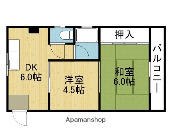 ナガタビル(2DK/4階)の間取り写真