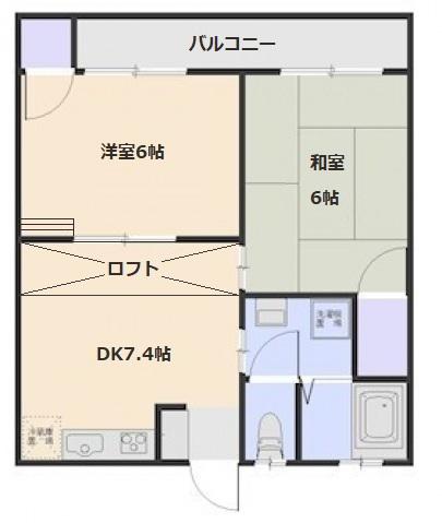 メゾン星風(2DK/2階)の間取り写真