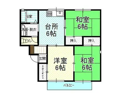 ロイヤルすぎやま(3DK/2階)の間取り写真