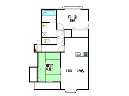 FREA 広内II(2LDK/2階)の間取り写真