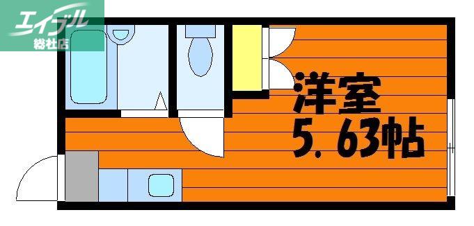 陽だまり(1K/2階)の間取り写真