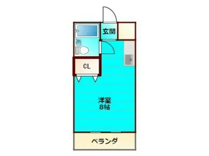 カーサ山城(ワンルーム/2階)の間取り写真