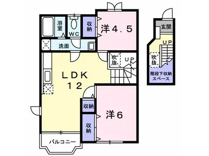 クァイエット・スクエアI(2LDK/2階)の間取り写真