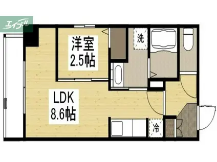 月光 千日前(1LDK/2階)の間取り写真