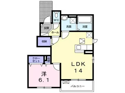 RAS-BERRY ラズベリー(1LDK/1階)の間取り写真