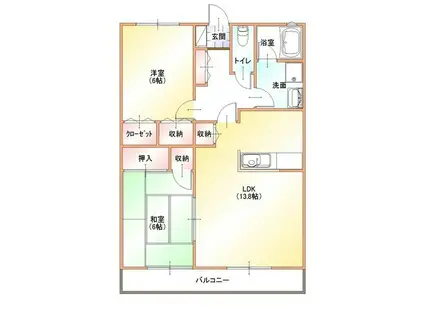 サンステージ(2LDK/1階)の間取り写真