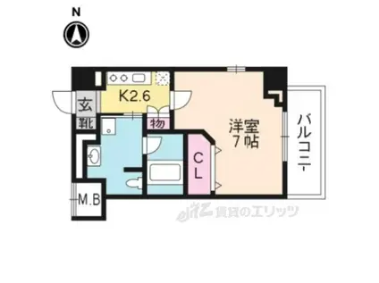 プレコート上鳥羽(1K/5階)の間取り写真