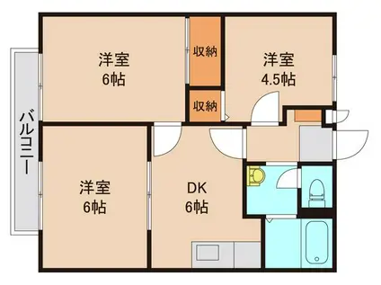 サンビレッジ(3DK/2階)の間取り写真