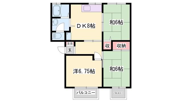 グレースヒル(3DK/1階)の間取り写真