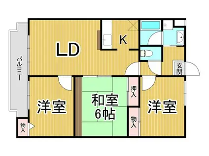 コスモ御殿山(3LDK/1階)の間取り写真