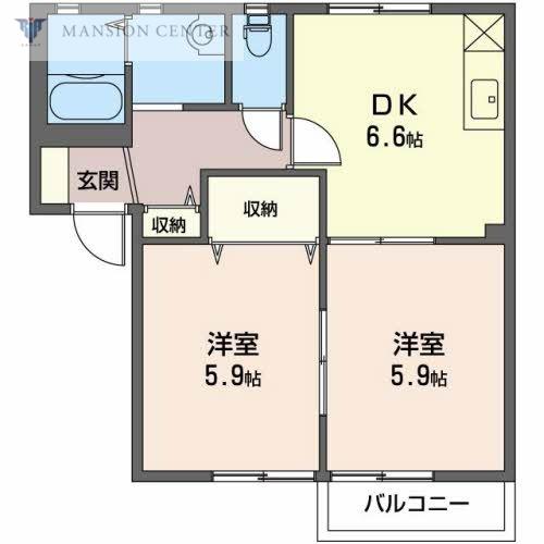 ヴィラセレッソ(2DK/1階)の間取り写真