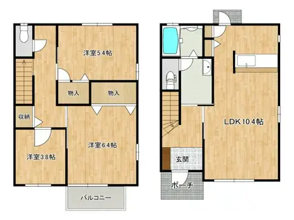カーサ高須台(3LDK/1階)の間取り写真