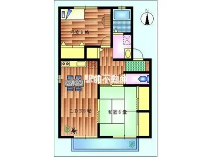 サンセール末広(2DK/1階)の間取り写真