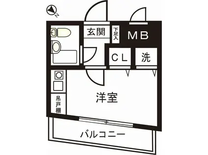 THEリアライズ(ワンルーム/2階)の間取り写真