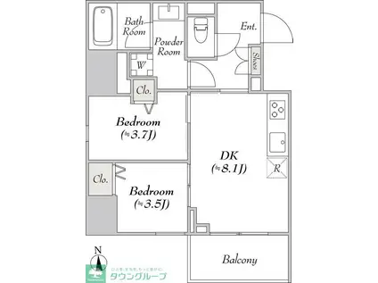 ルミーク文京湯島(2DK/5階)の間取り写真