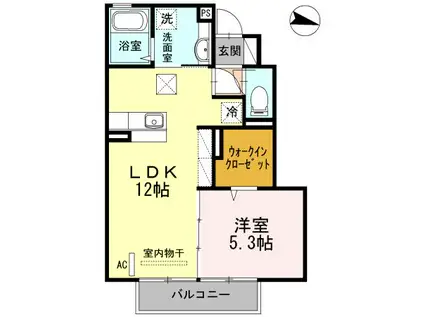 サンドハウス B棟(1LDK/1階)の間取り写真