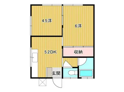 MOMO旅館(2DK/1階)の間取り写真