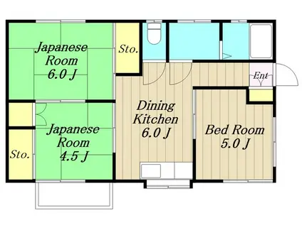ヒルポート上大島(3DK/2階)の間取り写真