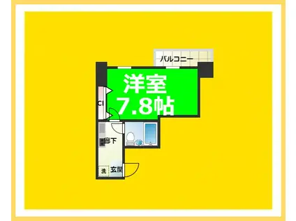 CLASS HILLS難波南(1K/9階)の間取り写真