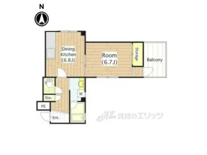 イーストレジデンス永和(1DK/1階)の間取り写真