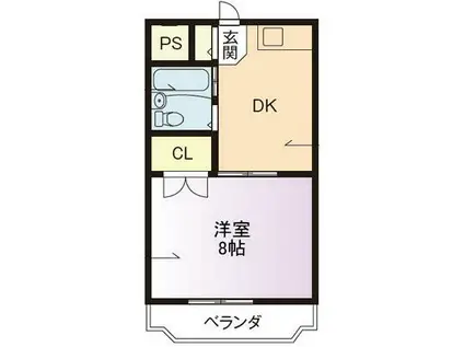 サンステージ八万(1DK/2階)の間取り写真