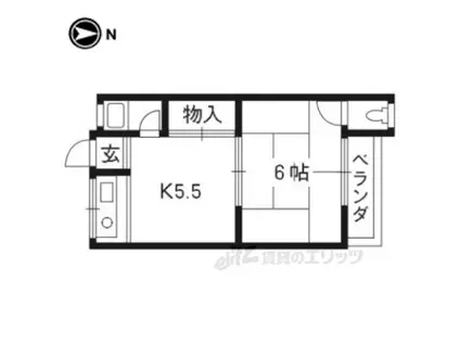 原田マンション(1DK/3階)の間取り写真