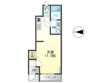 国道沿いで便利な立地(ワンルーム/1階)の間取り写真