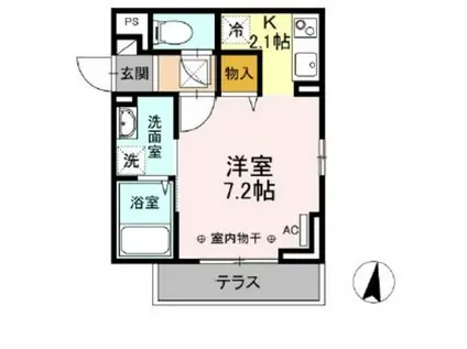 ルピナス堀之内(1K/2階)の間取り写真