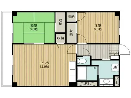 センチュリー21(2LDK/1階)の間取り写真